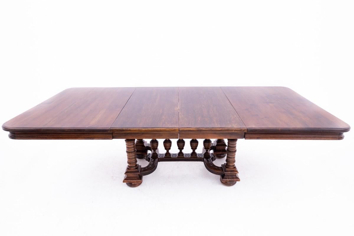 Antique, large dining table with chairs, Western Europe. 6