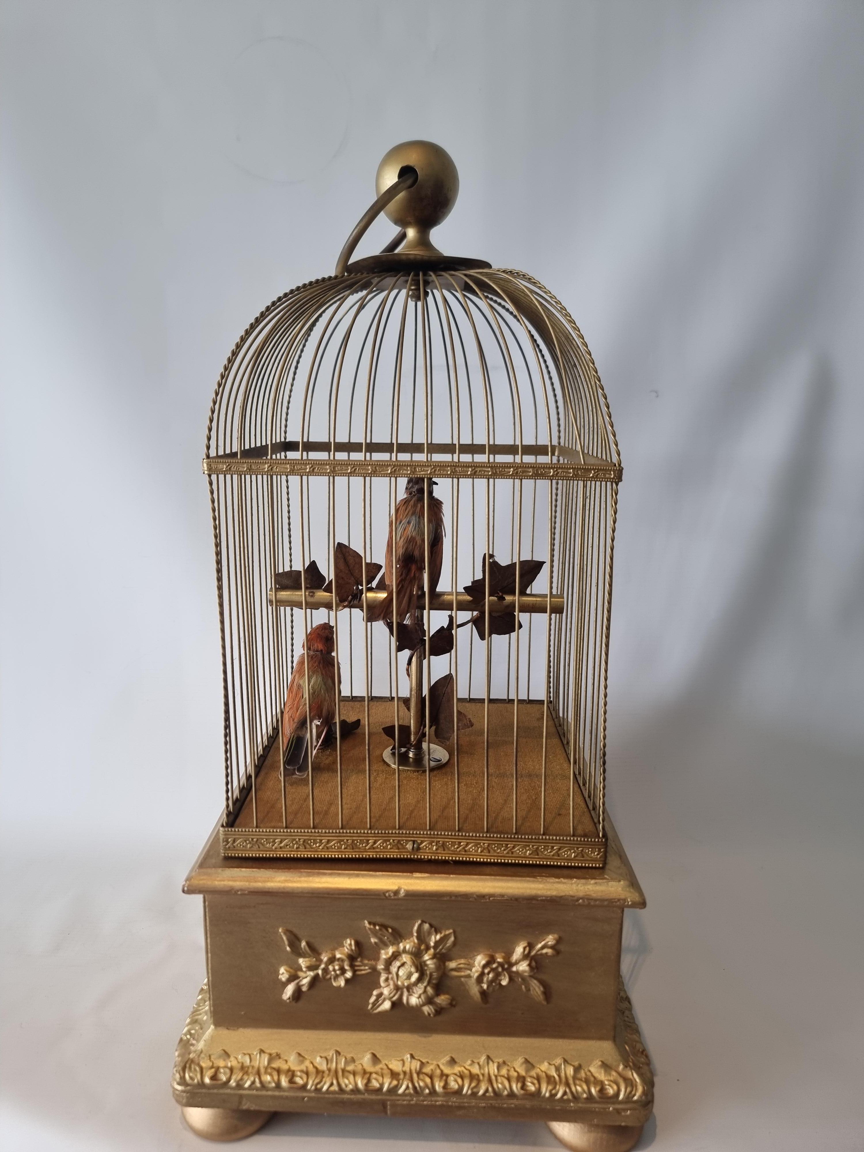 Grand oiseau chantant ancien en cage, par Bontems Bon état - En vente à London, GB