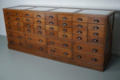 Antique Large Dutch Oak & Glass Shop Counter Cabinet / Vitrine, circa 1920-1930s