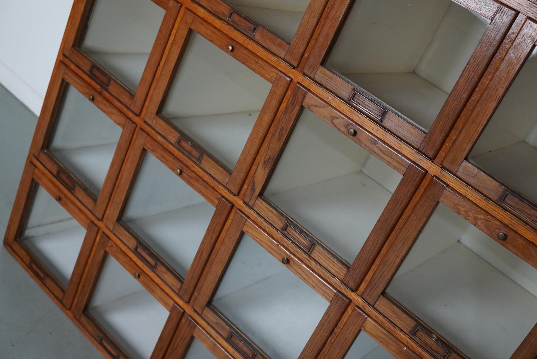 Antique Large Dutch Oak Haberdashery Shop Cabinet Folding Doors, 1920/30s For Sale 6