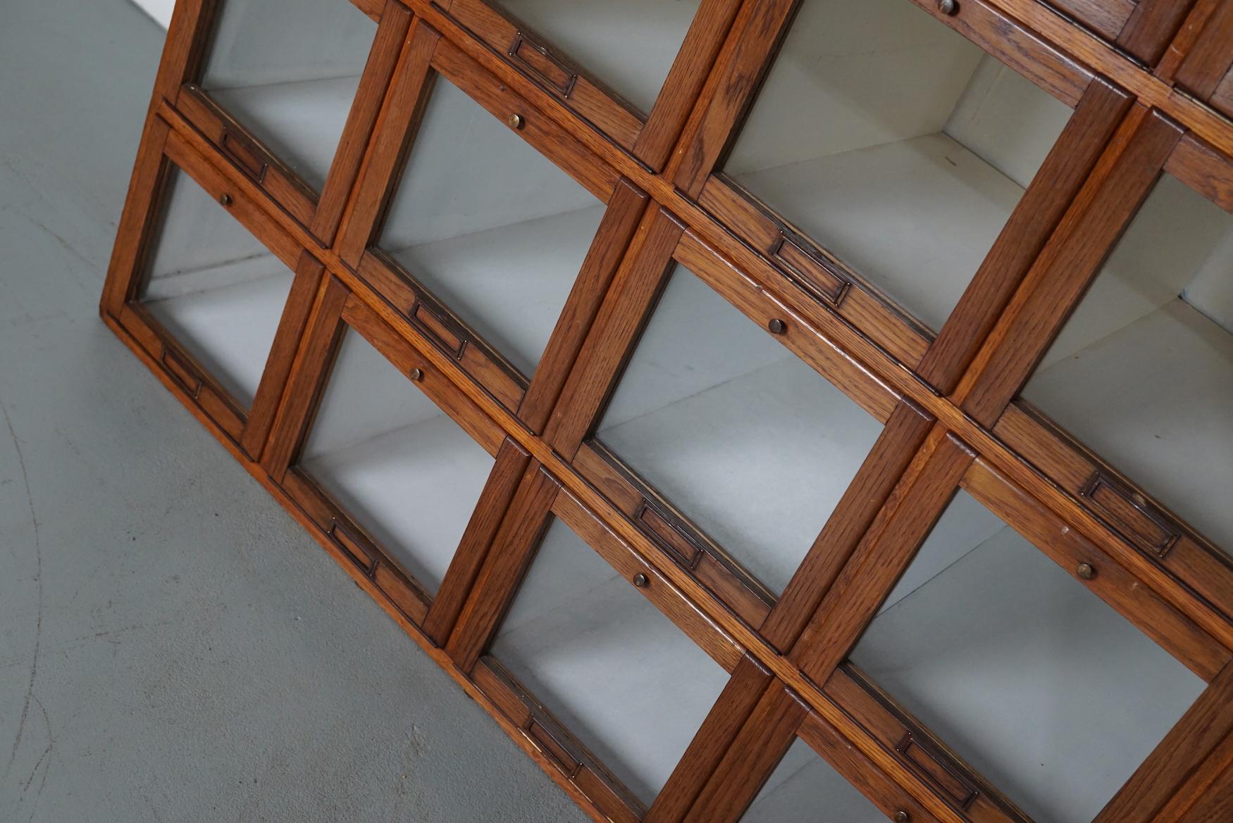 Antique Large Dutch Oak Haberdashery Shop Cabinet Folding Doors, 1920/30s For Sale 7
