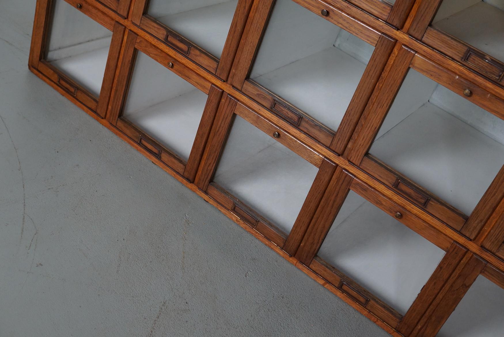 Antique Large Dutch Oak Haberdashery Shop Cabinet Folding Doors, 1920/30s For Sale 8