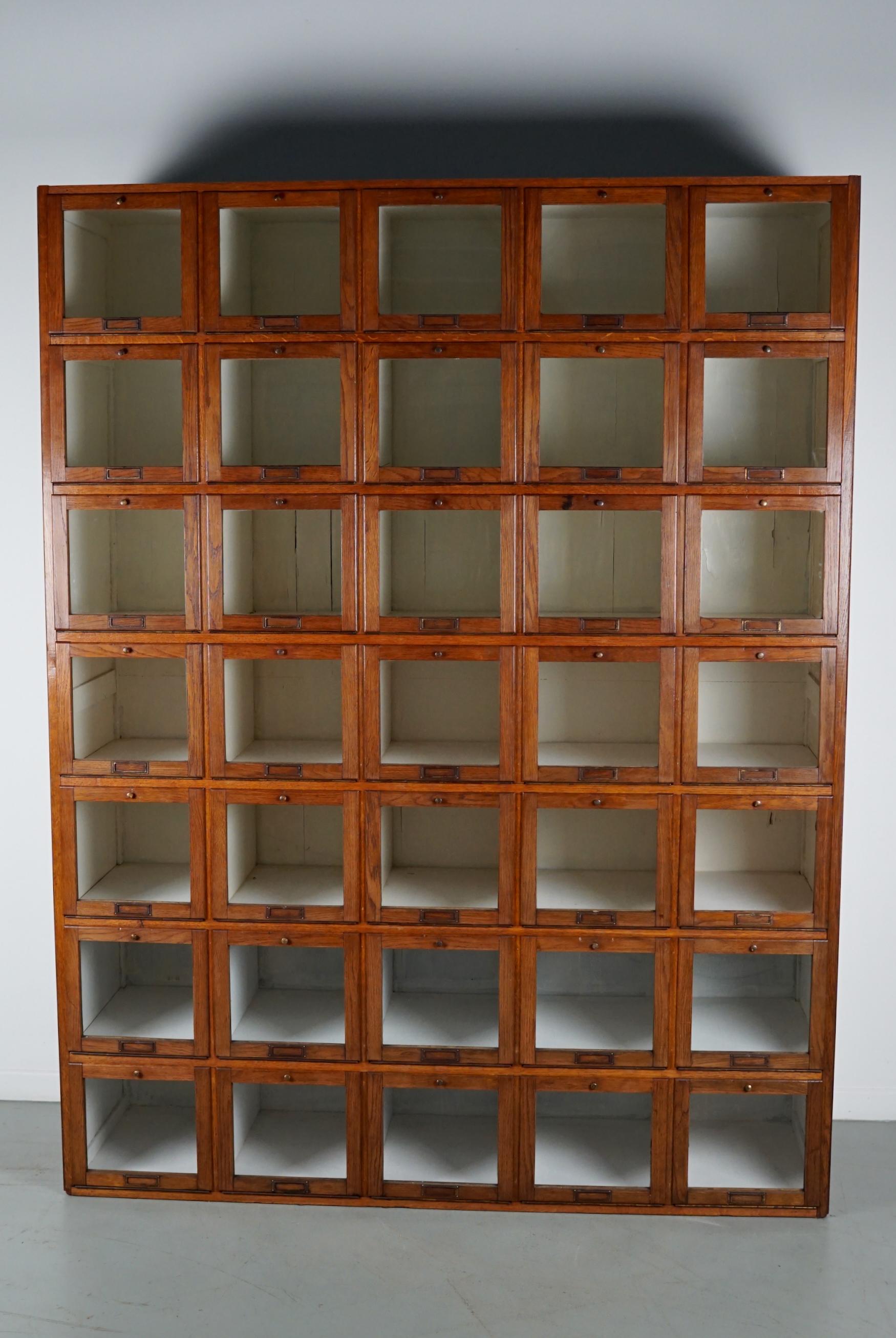 Antique Large Dutch Oak Haberdashery Shop Cabinet Folding Doors, 1920/30s For Sale 9