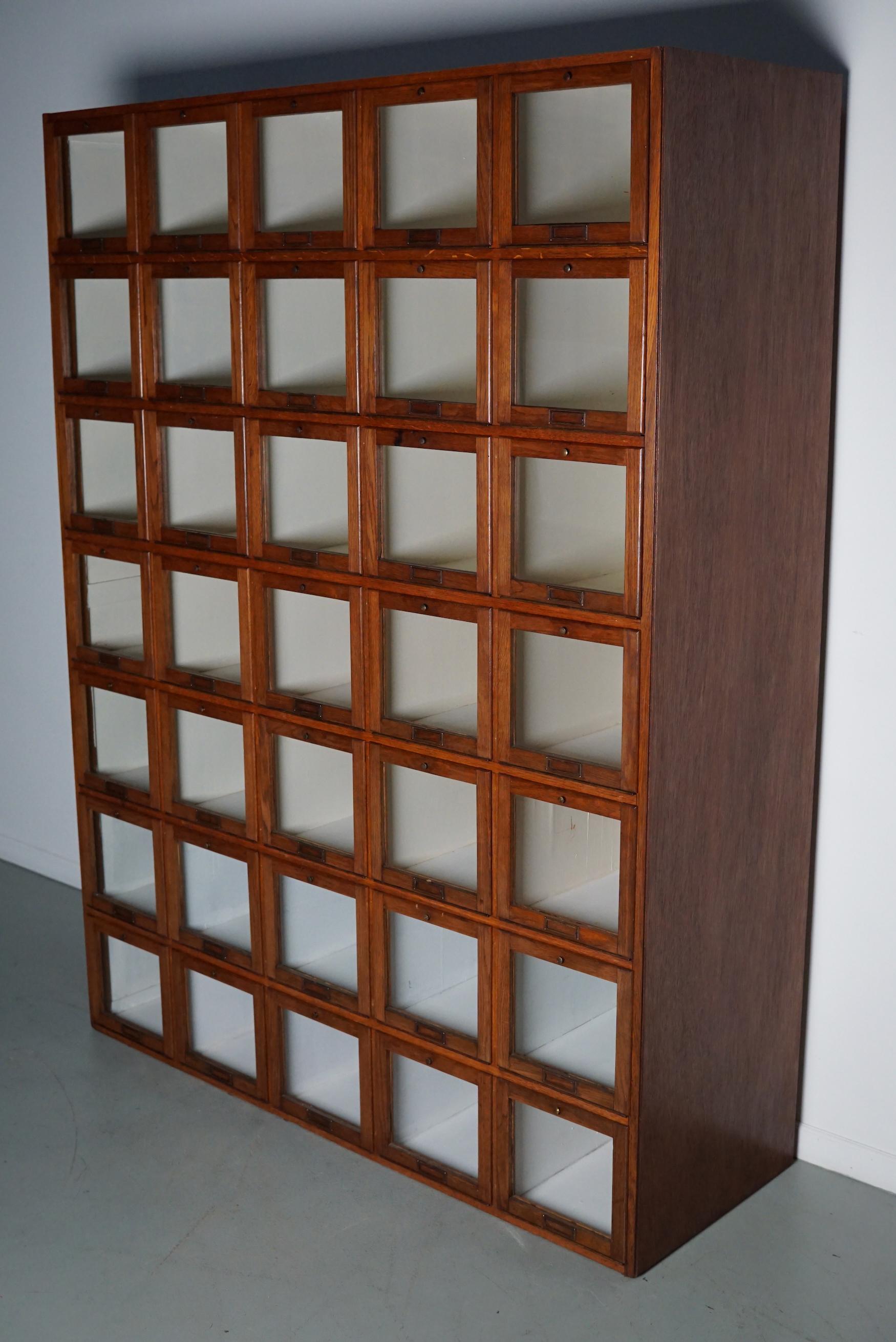 Antique Large Dutch Oak Haberdashery Shop Cabinet Folding Doors, 1920/30s For Sale 10