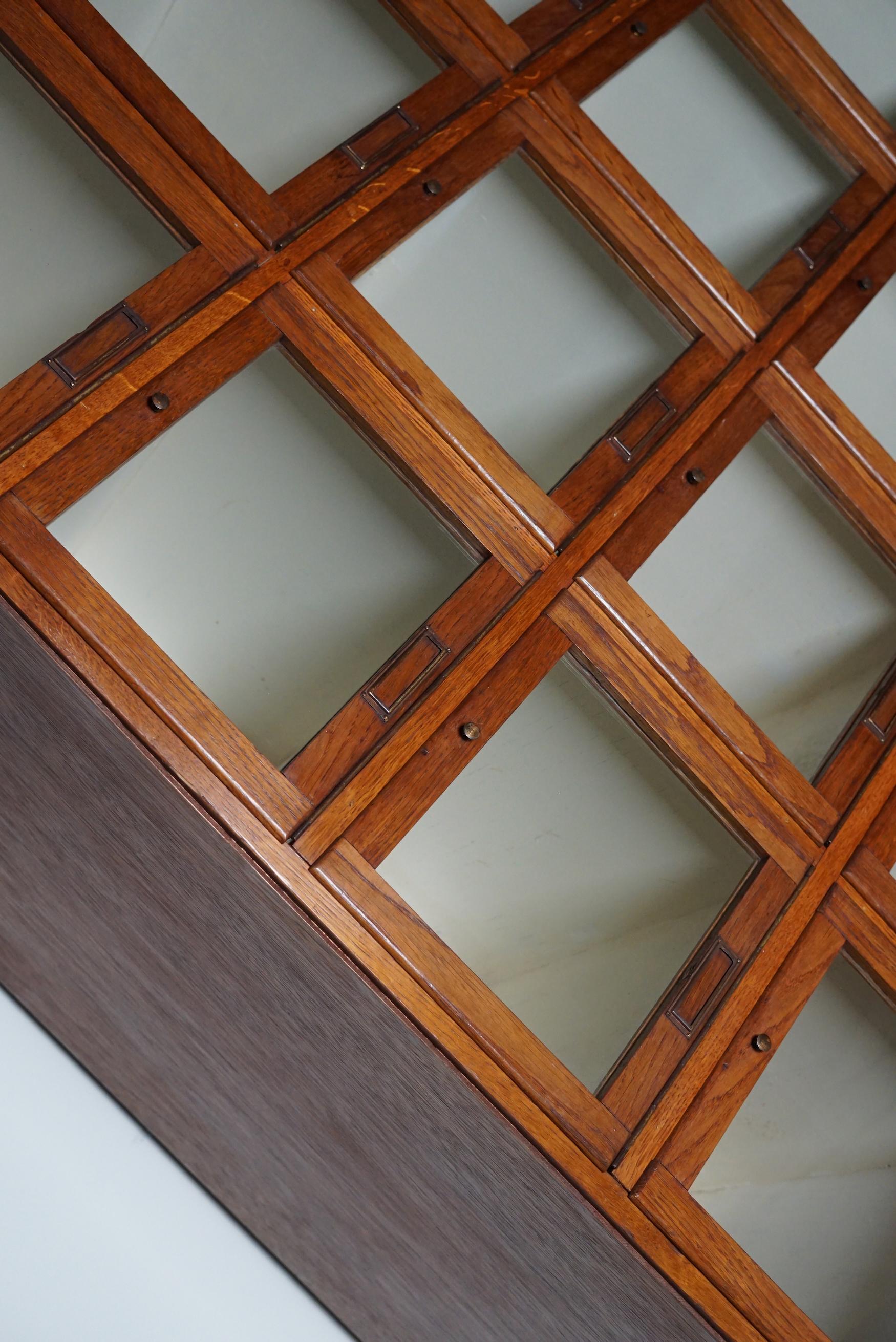 Antique Large Dutch Oak Haberdashery Shop Cabinet Folding Doors, 1920/30s For Sale 14