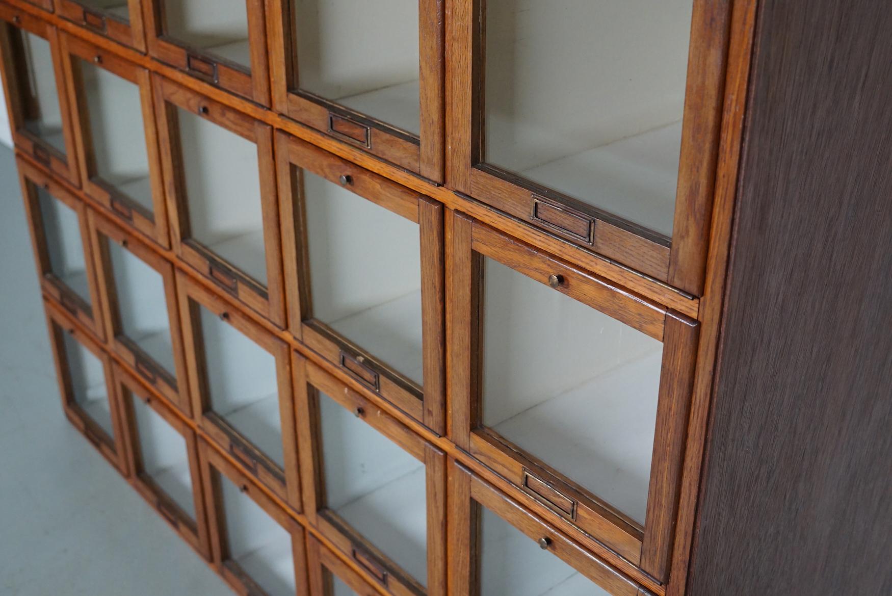 Antique Large Dutch Oak Haberdashery Shop Cabinet Folding Doors, 1920/30s For Sale 1