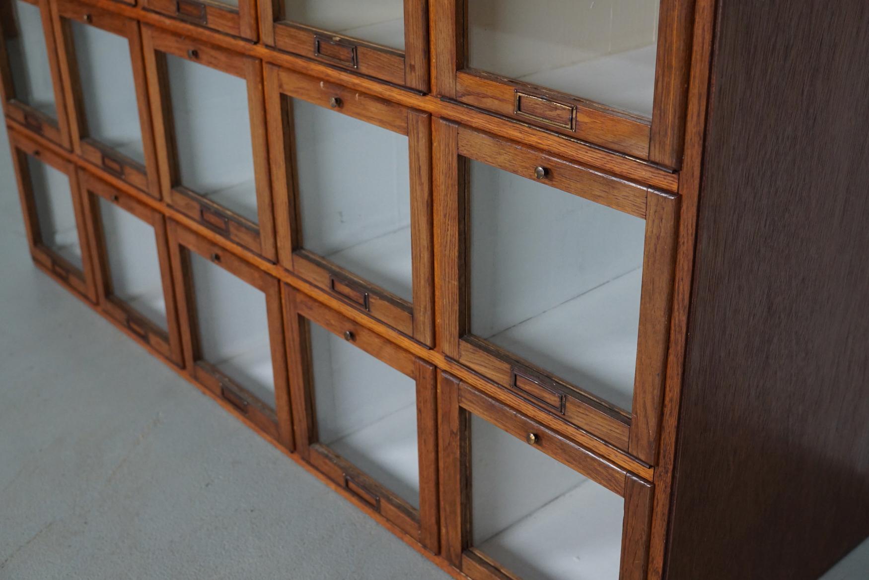 Antique Large Dutch Oak Haberdashery Shop Cabinet Folding Doors, 1920/30s For Sale 2