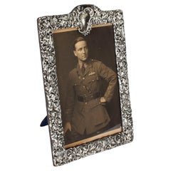 Antiker großer edwardianischer Fotorahmen aus Sterlingsilber des 20. Jahrhunderts 29cm x 18cm