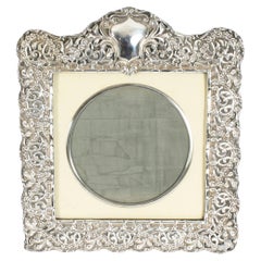 Antique Large Edwardian Sterling Silver Photo Frame dated 1902 32x28cm