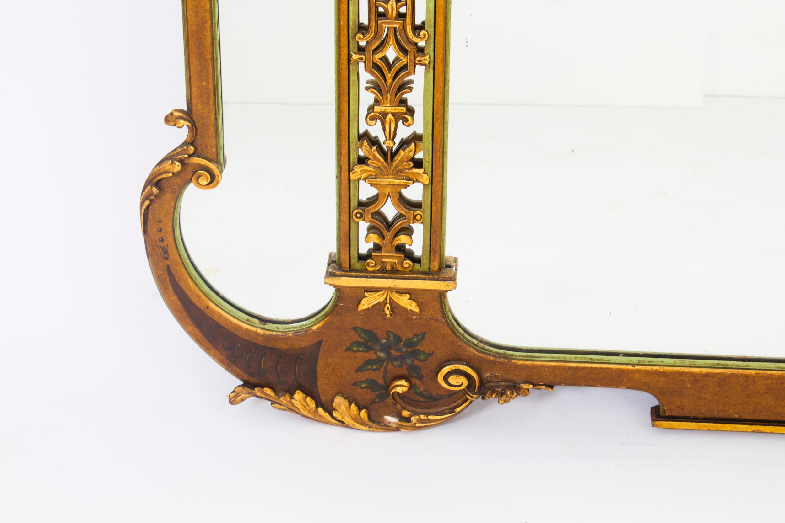 Antique Large English Art Deco Overmantel Mirror, 1920s For Sale 6