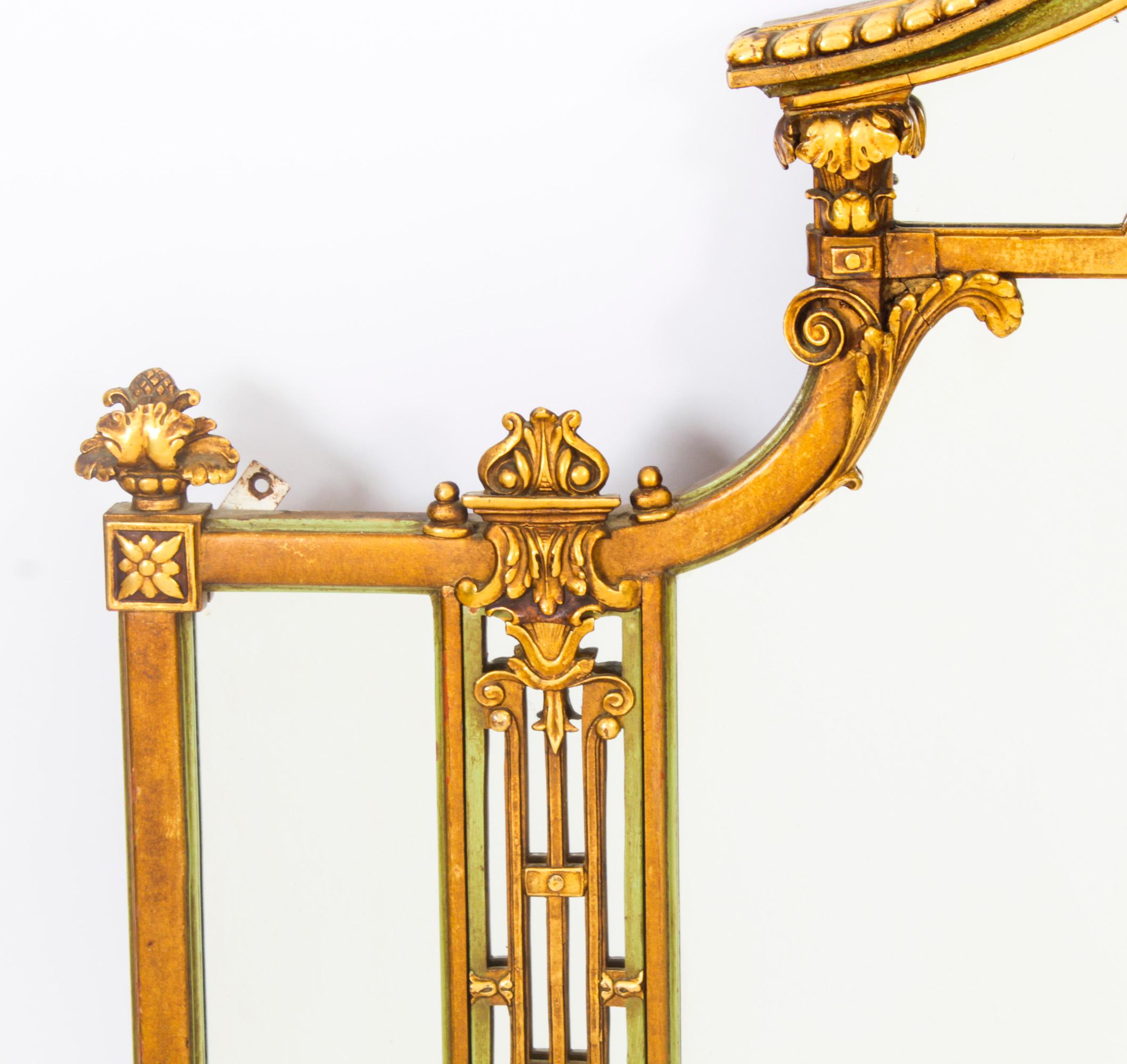 Grand miroir de cheminée Art Déco anglais ancien 20ème siècle en vente 1
