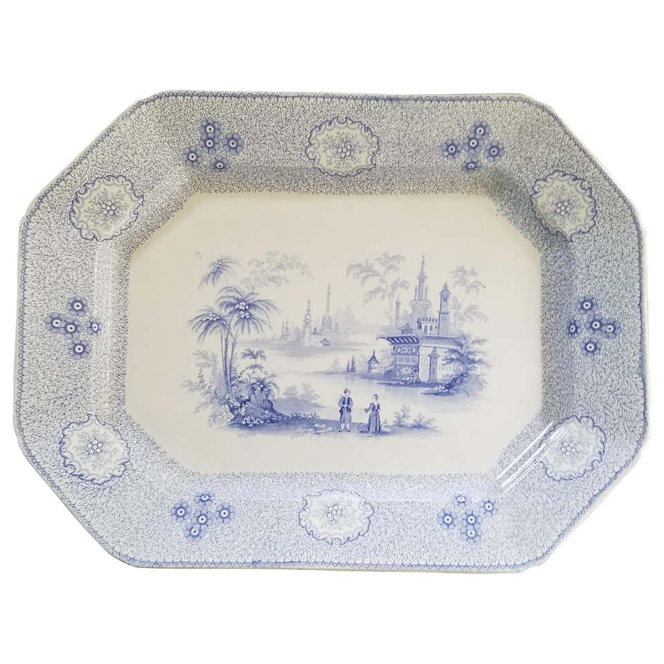 Adams and Sons Blue and White English Staffordshire Transferware ...