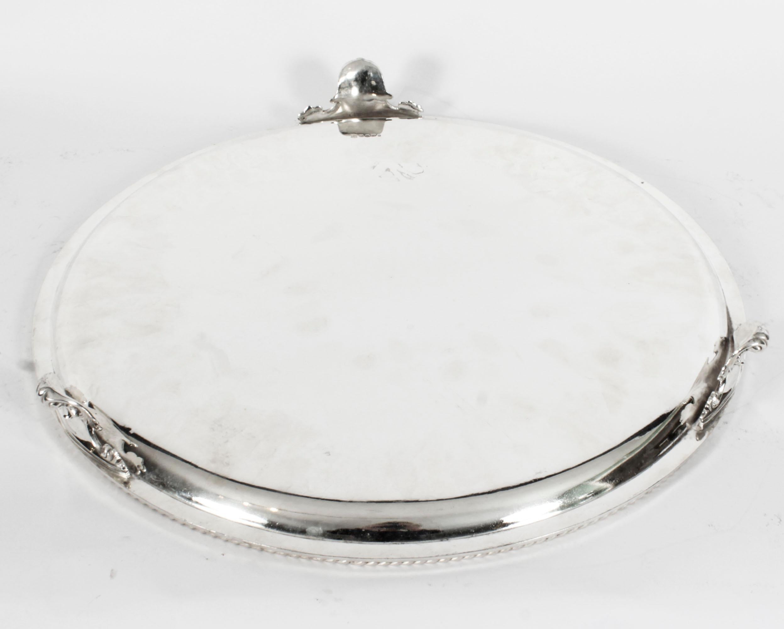 Antique Large English Victorian Silver Plated Salver 19th Century For Sale 7