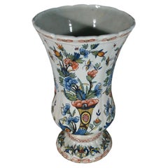 Antique Large Faience Vase "Cornucopia" by Desvres Fourmaintraux - 1Y110