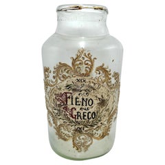 Antique Large "Fieno Greco" Italian Murano Glass Pharmacy Apothecary Jar