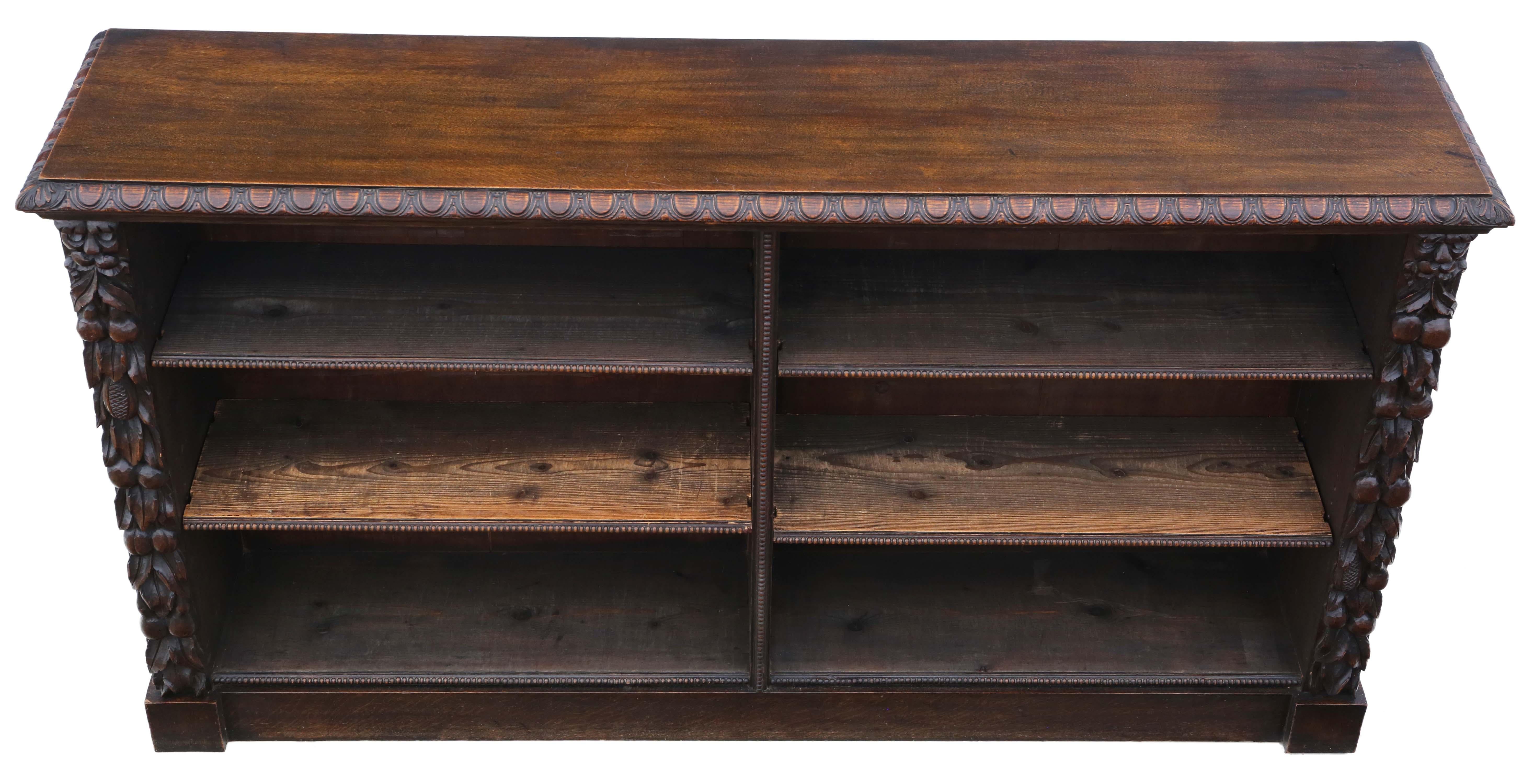 Antique large fine quality 19th Century carved oak bookcase C1895 In Good Condition For Sale In Wisbech, Cambridgeshire