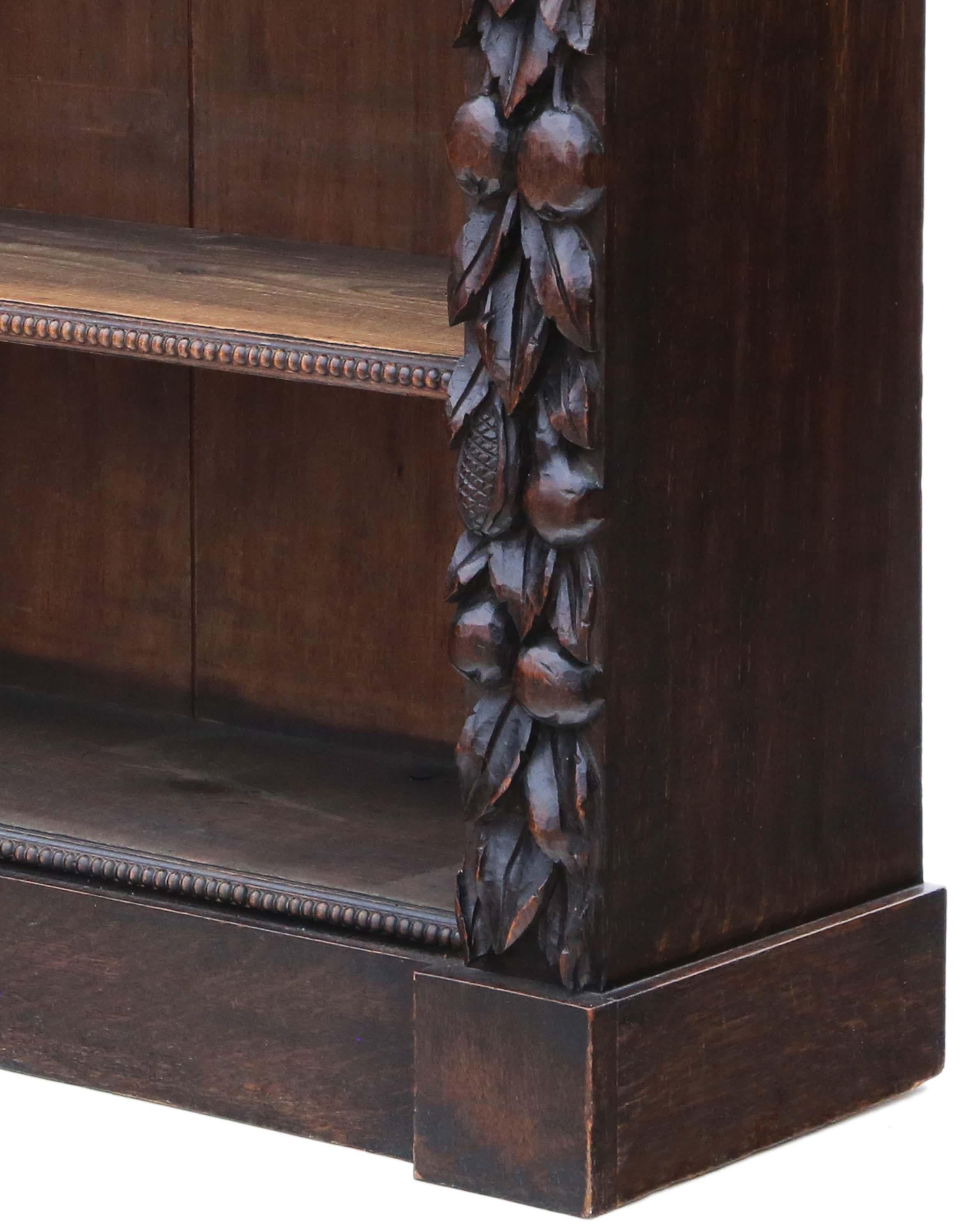 Antique large fine quality 19th Century carved oak bookcase C1895 For Sale 3