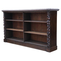 Antique large fine quality 19th Century carved oak bookcase C1895