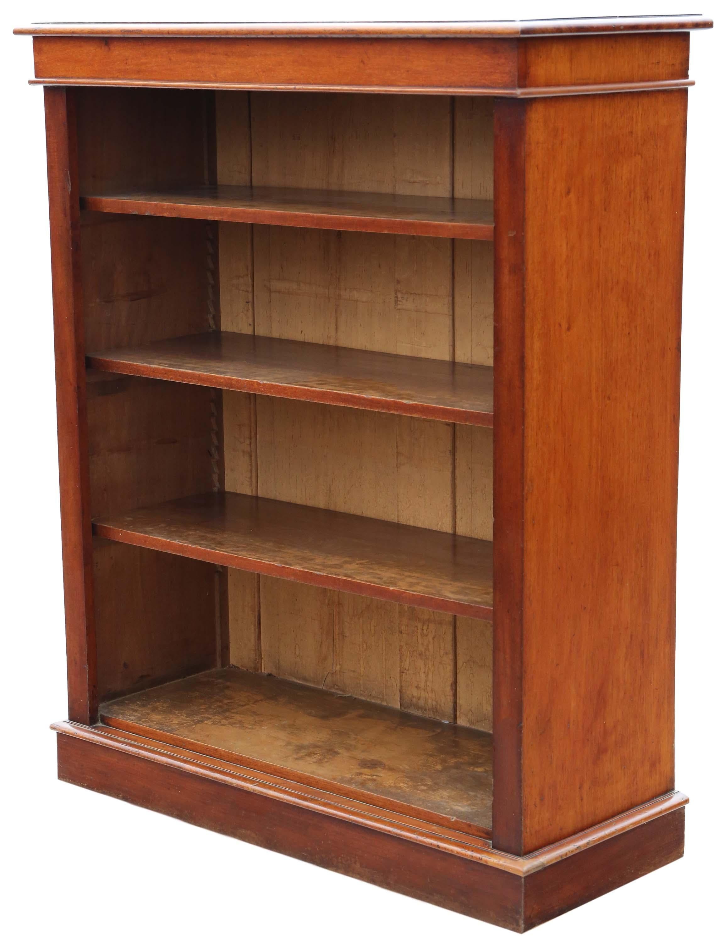 Antique large fine quality 19th Century mahogany adjustable bookcase In Good Condition For Sale In Wisbech, Cambridgeshire