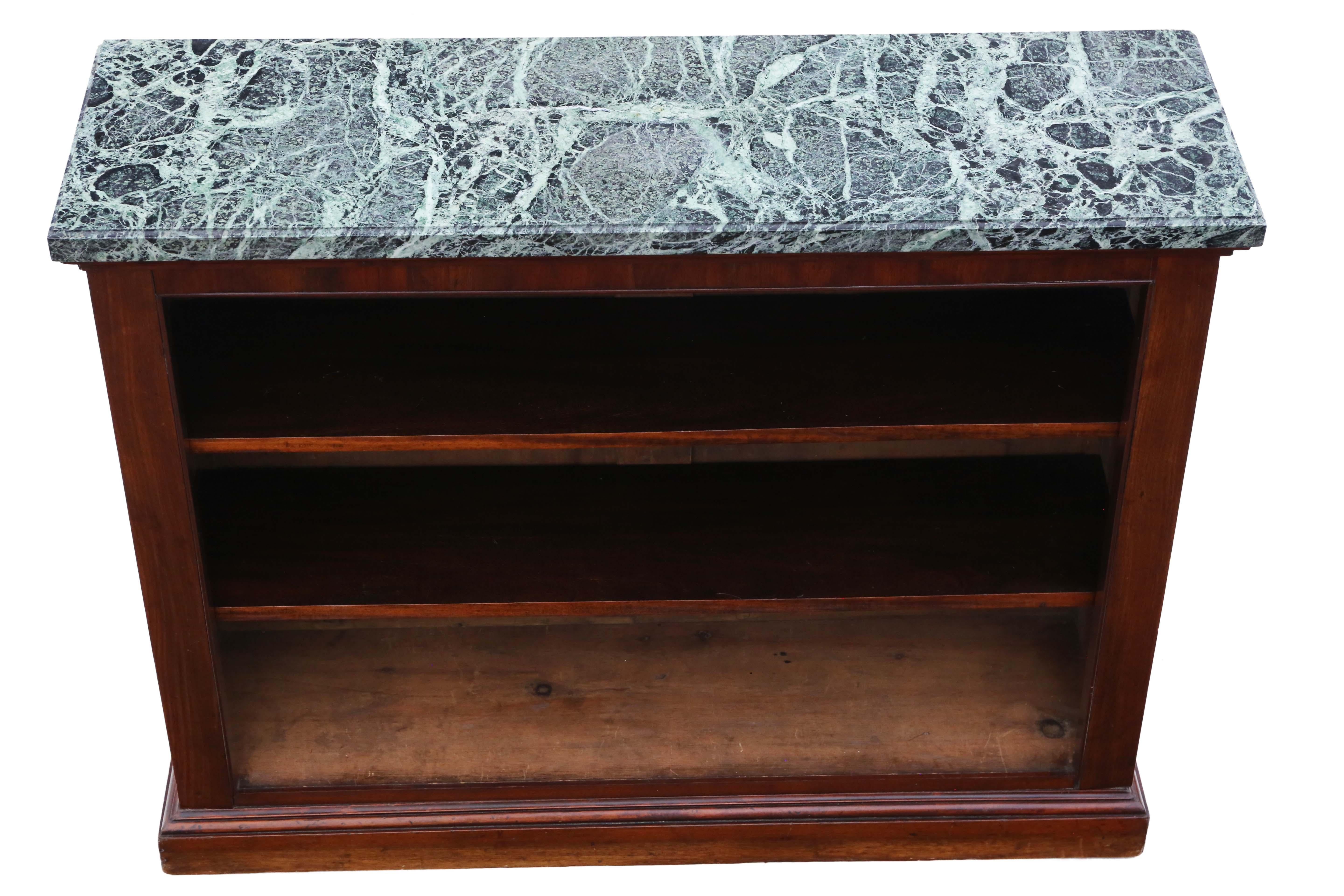  Antique large fine quality 19th Century mahogany and marble bookcase In Good Condition For Sale In Wisbech, Cambridgeshire