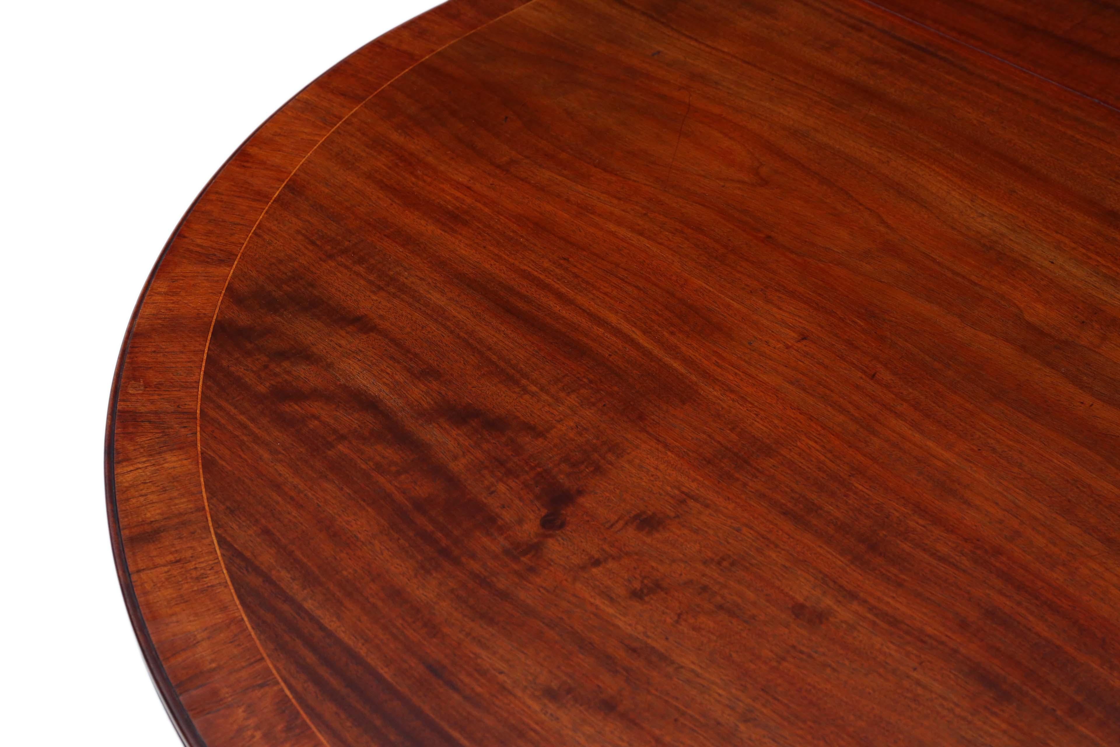 British Antique Large Fine Quality ~7' Mahogany Extending Dining Table Twin Pedestal