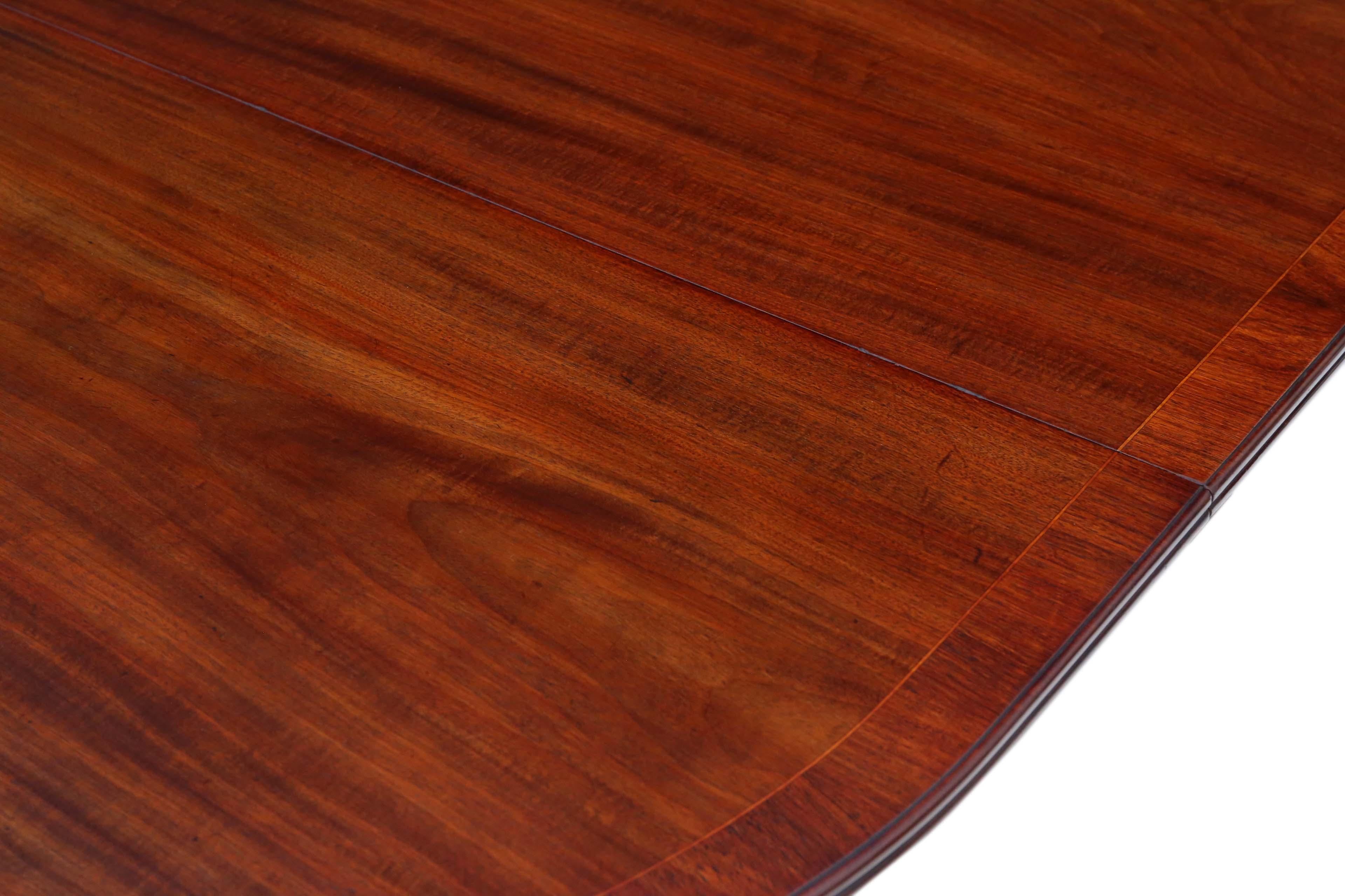 Antique Large Fine Quality ~7' Mahogany Extending Dining Table Twin Pedestal In Good Condition In Wisbech, Cambridgeshire