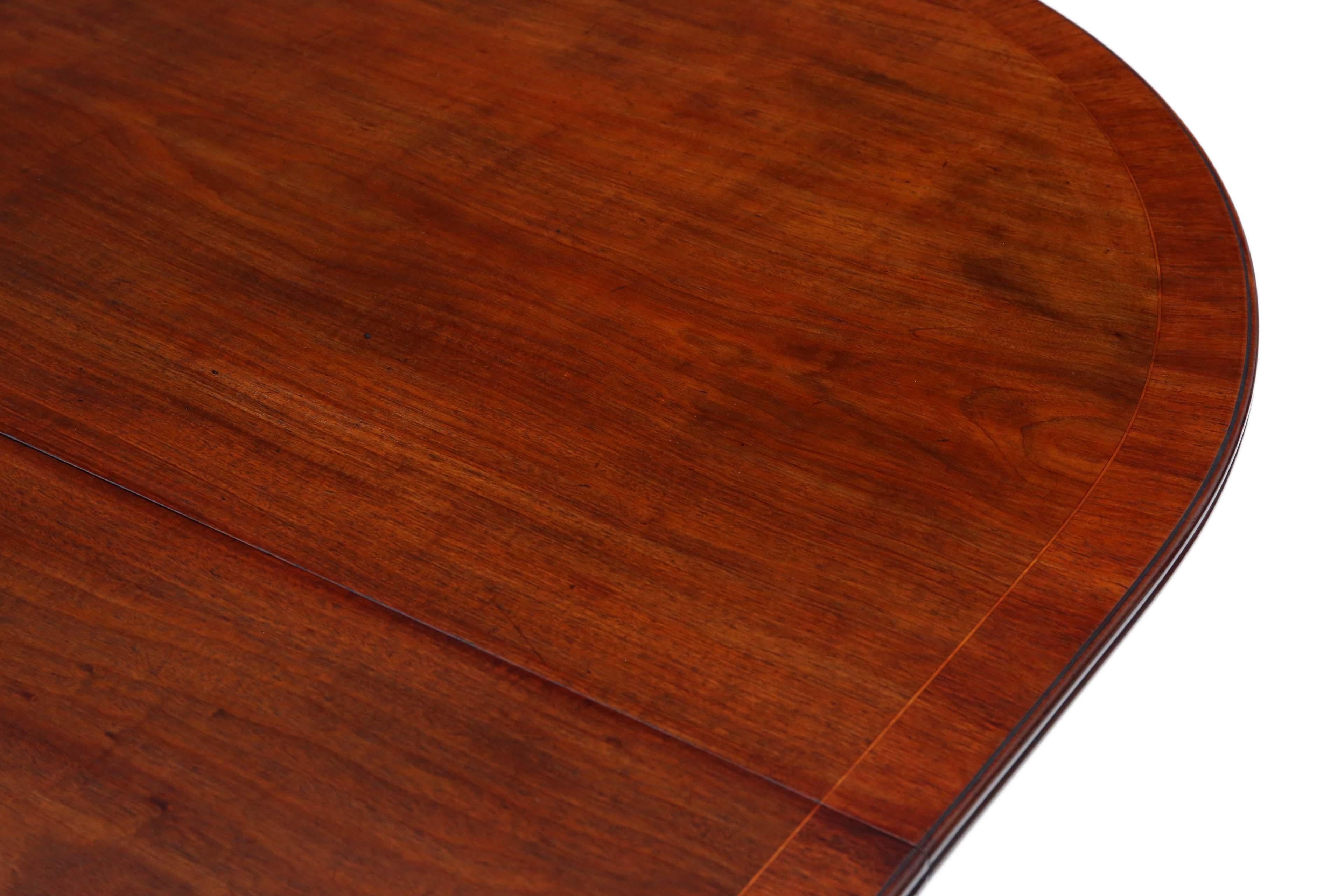 19th Century Antique Large Fine Quality ~7' Mahogany Extending Dining Table Twin Pedestal