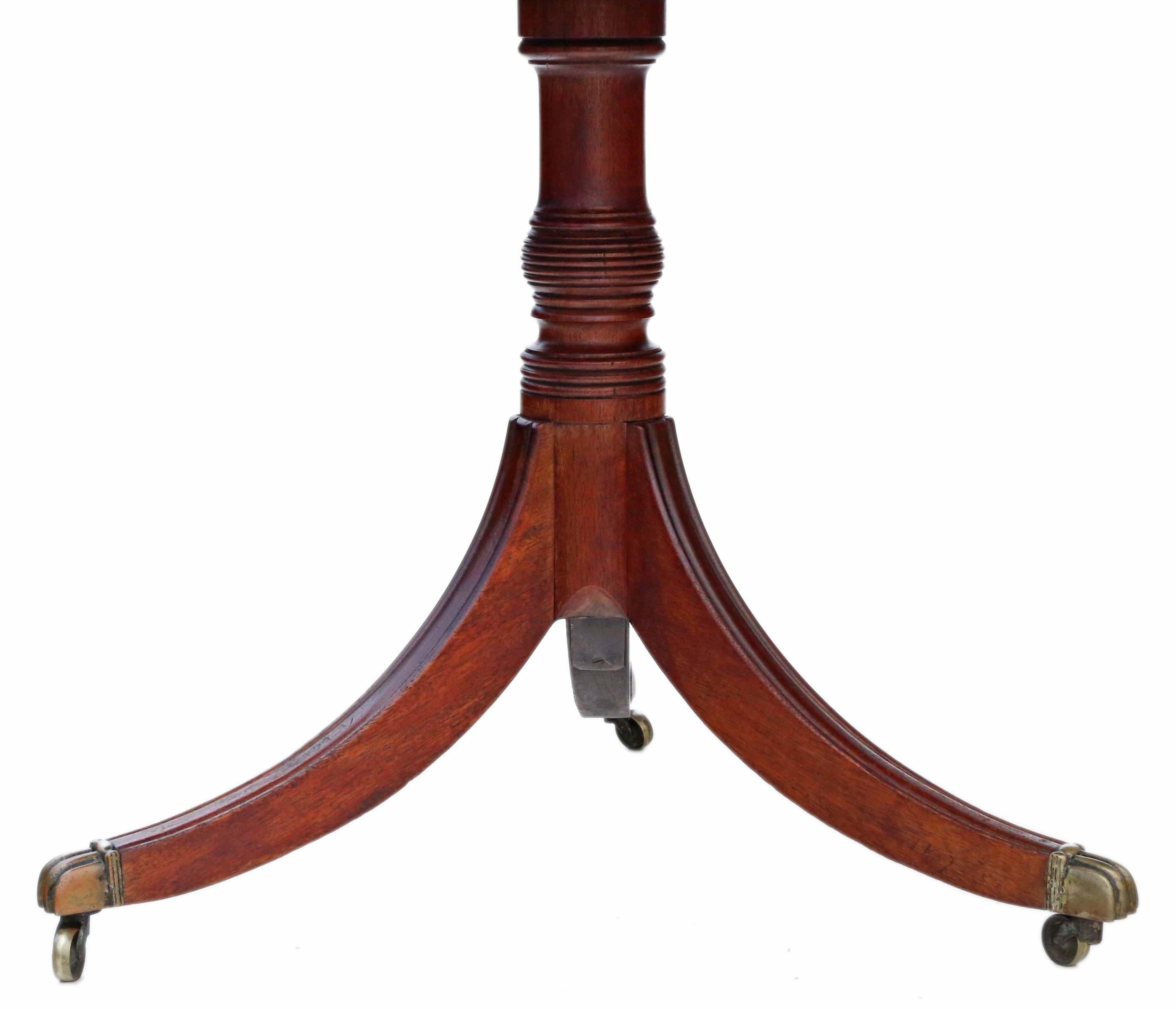 Antique Large Fine Quality ~7' Mahogany Extending Dining Table Twin Pedestal 1