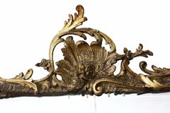 Antiguo Espejo de pared o sobremantel dorado grande y de gran calidad de principios del siglo XIX