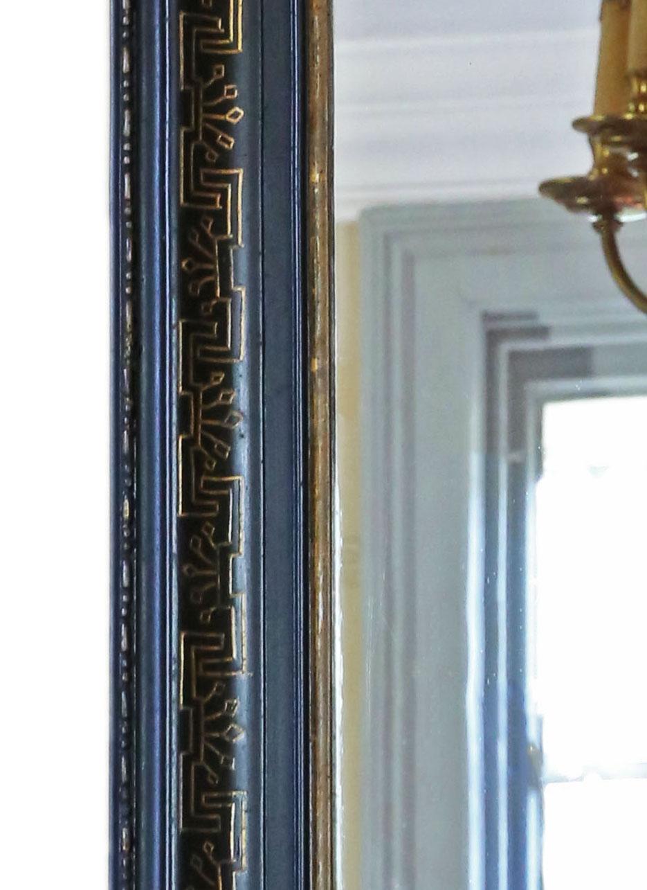 Antique Large Fine Quality Ebonized Gilt Overmantle Wall Mirror 19th Century For Sale 1