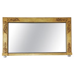 Grand miroir mural ancien en bois doré de qualité supérieure, 19ème siècle