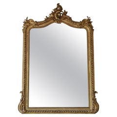 Antique Large Fine Quality Victorian Gilt Overmantle Wall Mirror, 19th Century