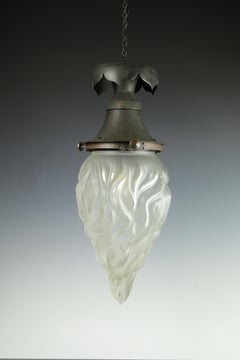 Antique Large Flame Globe Hallway Pendant