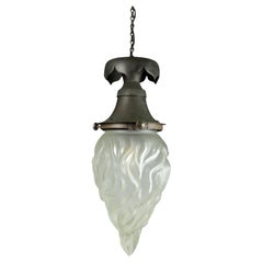 Antique Large Flame Globe Hallway Pendant
