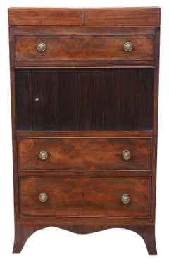 Antique Large Flame Mahogany Washstand Bedside Table, C1800, Georgian