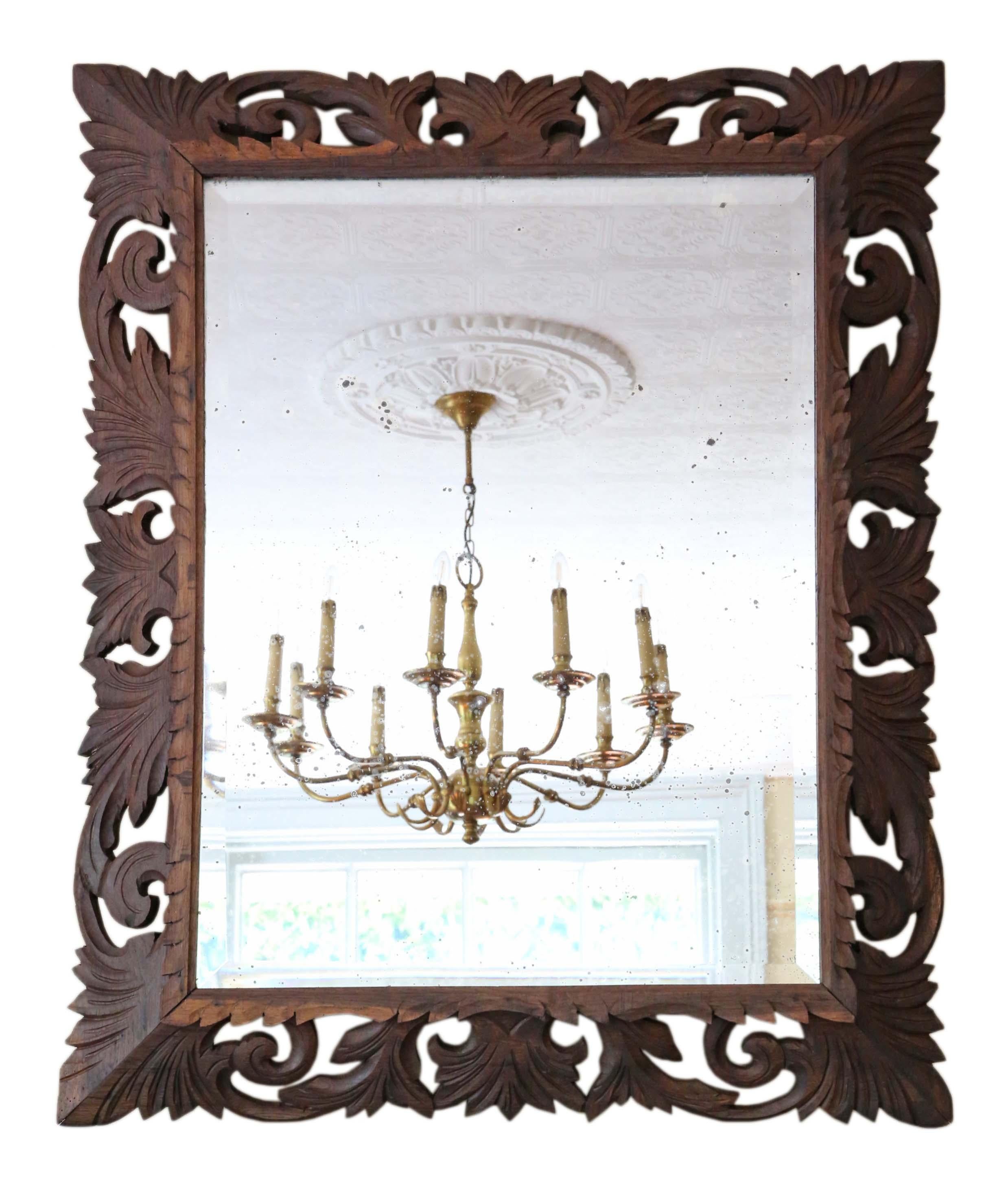 Antike große Qualität Florentine geschnitzt Hartholz (Padauk) Wand oder overmantle Spiegel C1900. Kann im Hoch- oder Querformat aufgehängt werden.

Ein beeindruckender Fund, der an der richtigen Stelle fantastisch aussehen würde. Keine losen Fugen