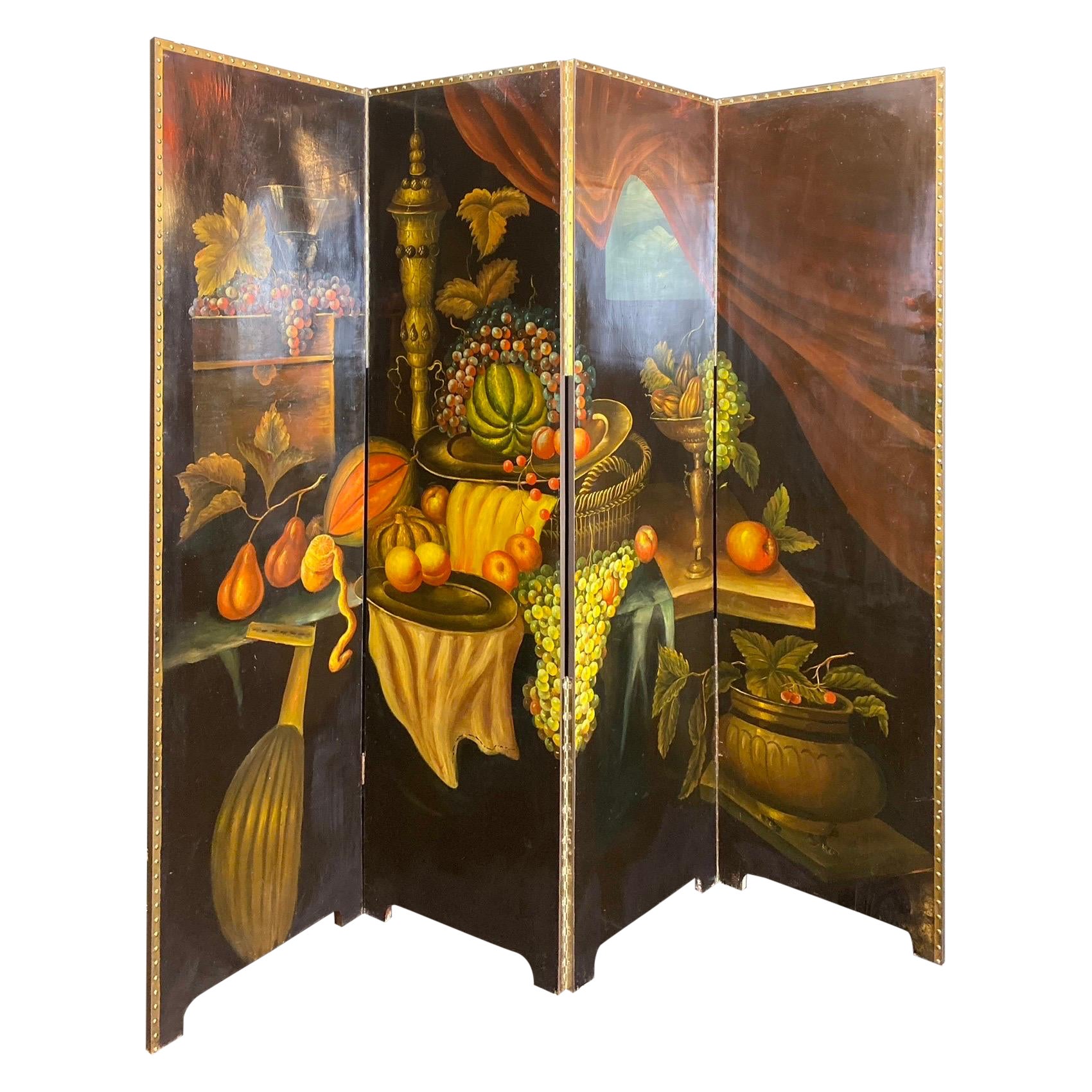 Antiker, großer, vierfacher Raumteiler