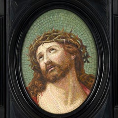 Antique Large Framed Pietra Dura of Jesus