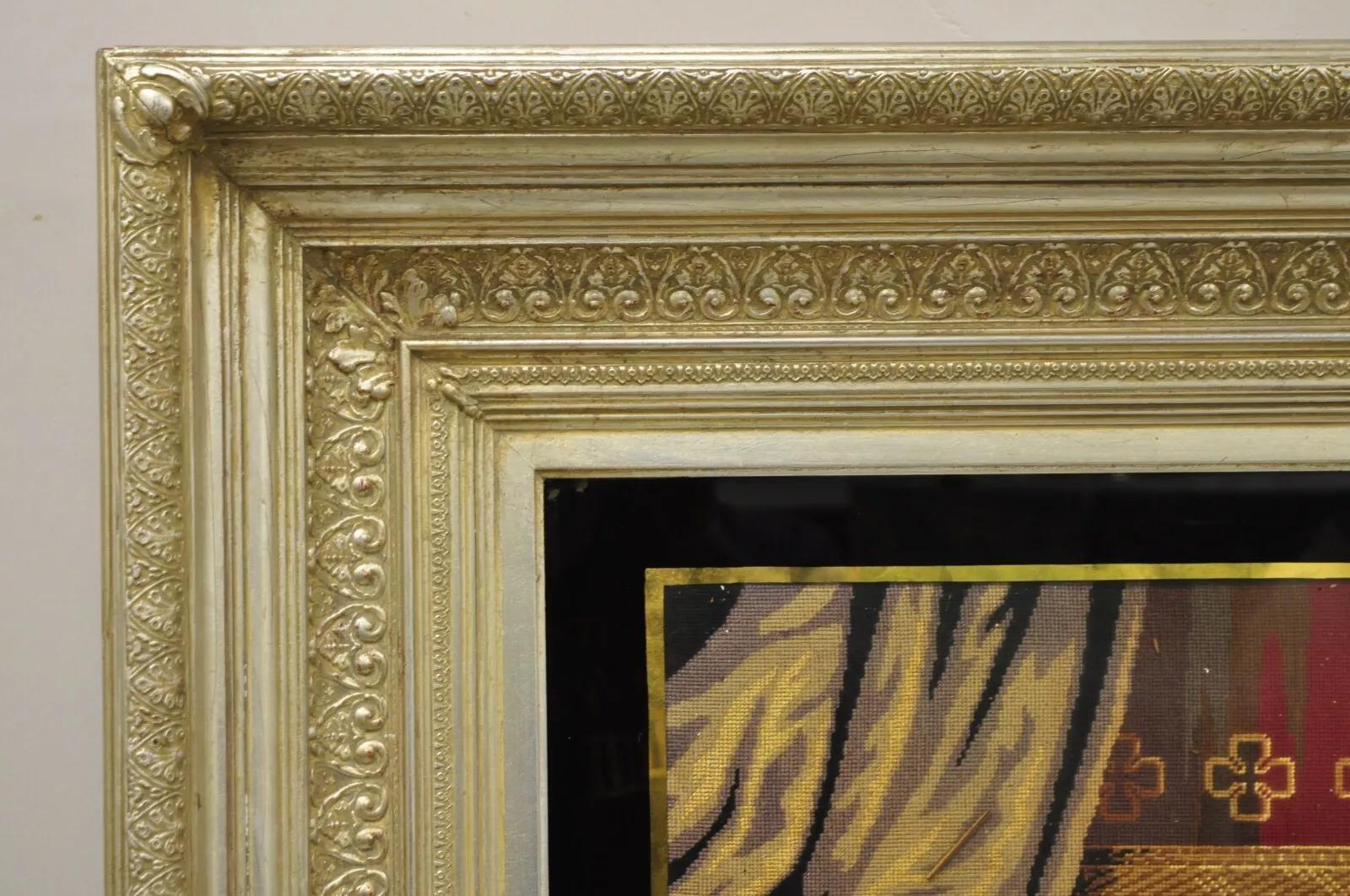 Antique tapisserie encadrée « Catherine d'Aragon et Cardinal Wolsey » en vente 6