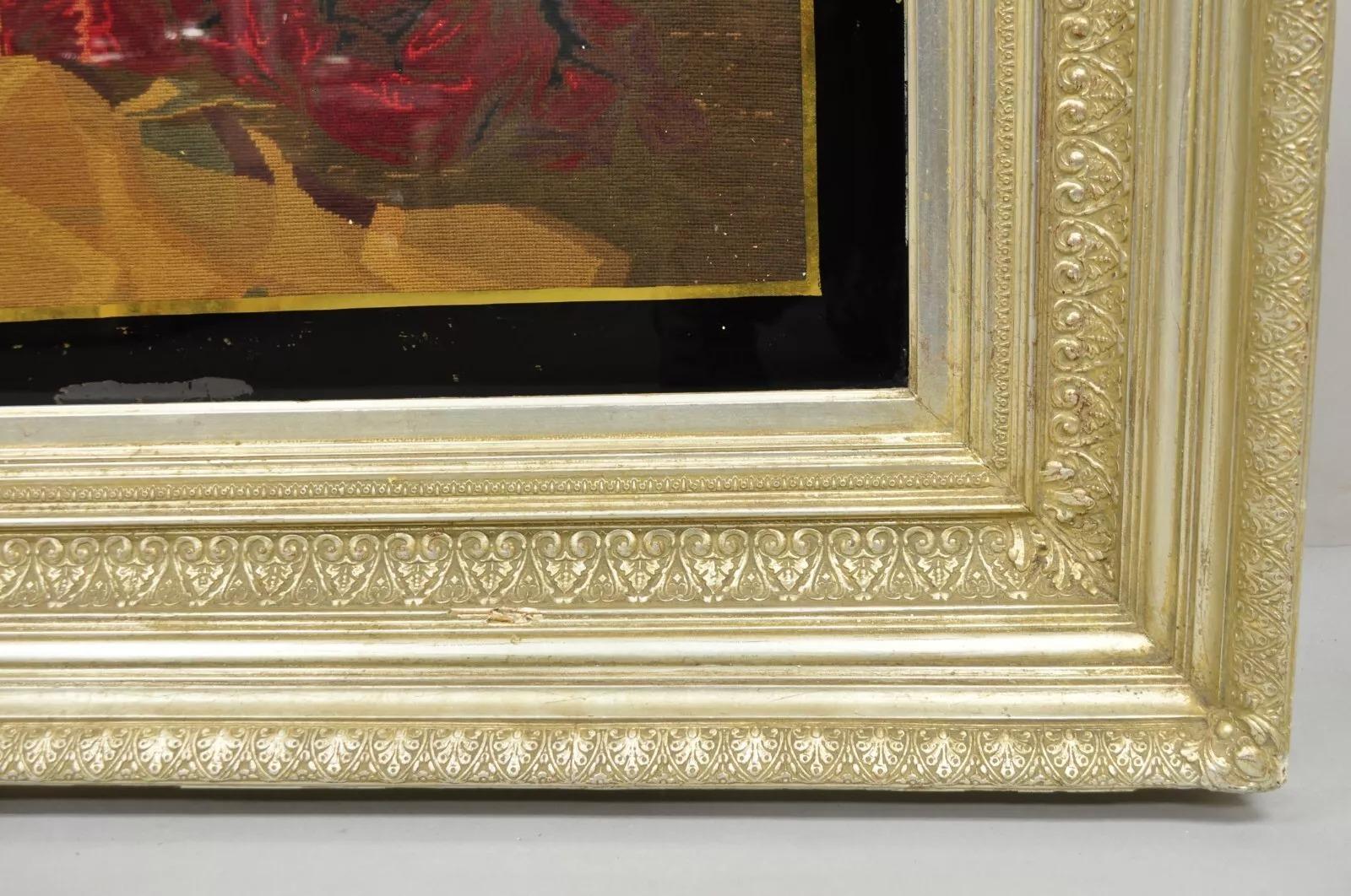 Antique tapisserie encadrée « Catherine d'Aragon et Cardinal Wolsey » en vente 10