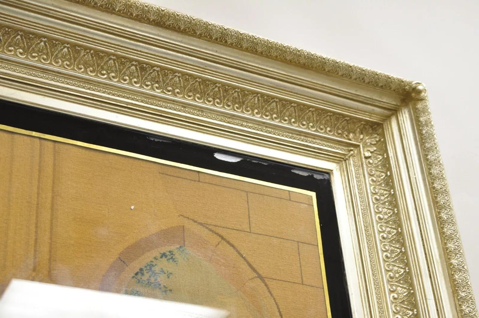 Tapisserie Antique tapisserie encadrée « Catherine d'Aragon et Cardinal Wolsey » en vente