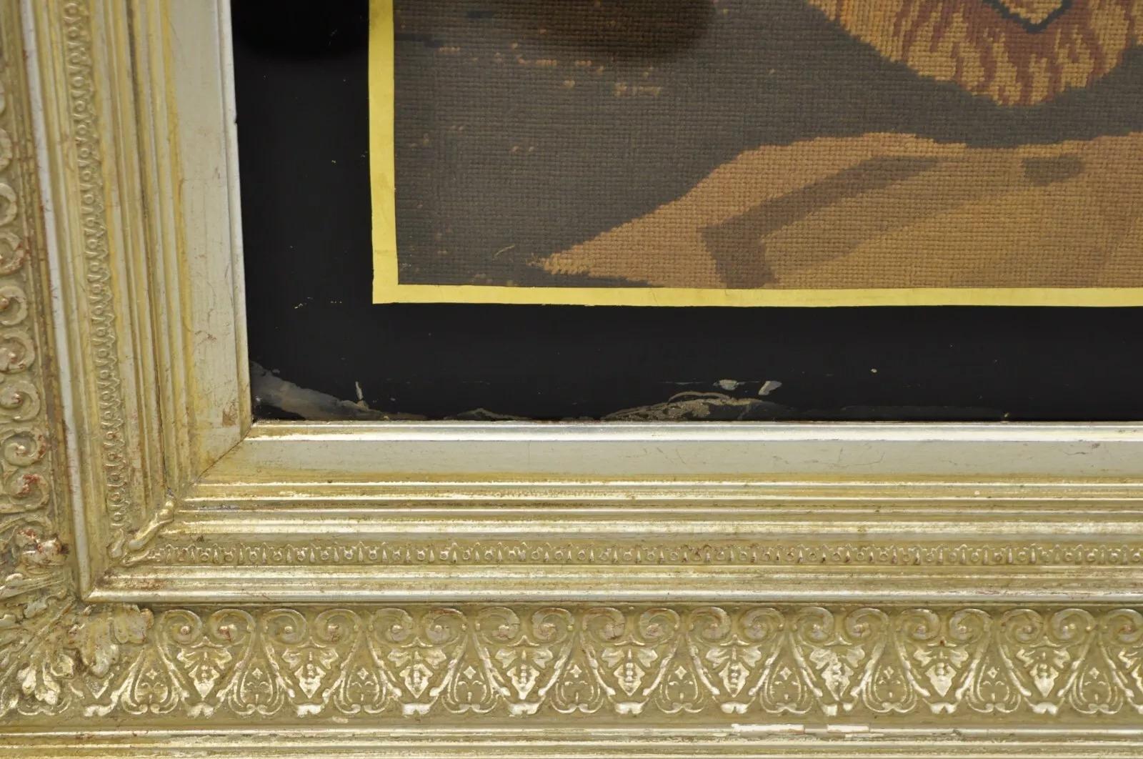 Antique tapisserie encadrée « Catherine d'Aragon et Cardinal Wolsey » en vente 1