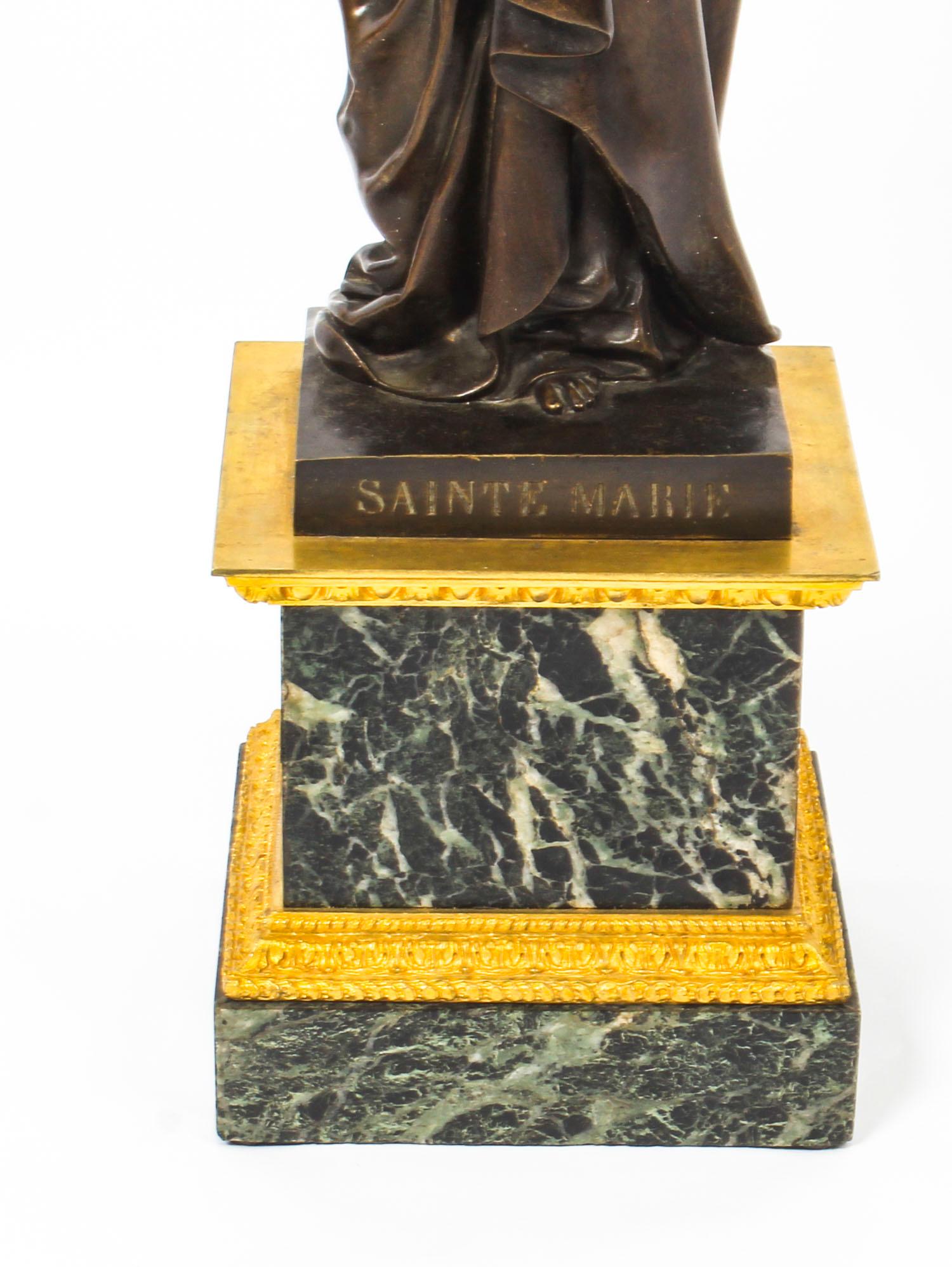 Antique French Bronze of Sainte Maria by De Beaumont, 19th Century In Good Condition In London, GB