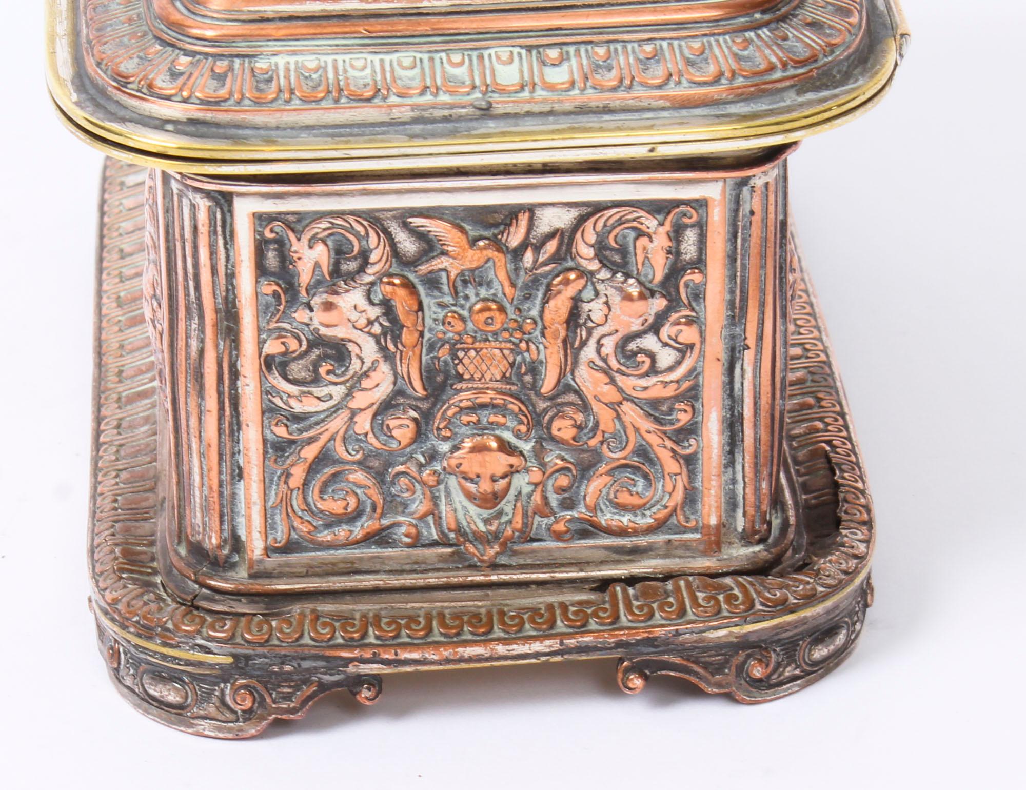 Antique French Gilt and Copper Casket 19th Century 5