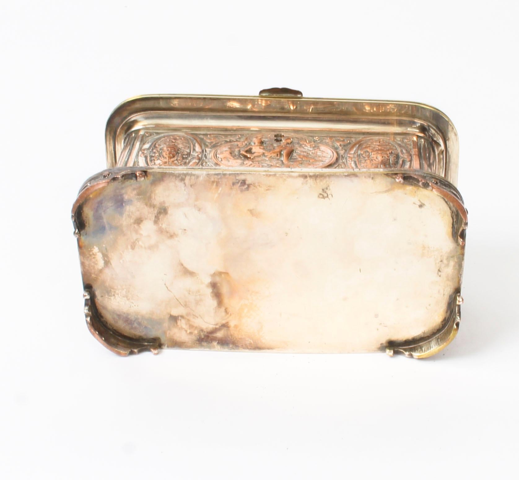 Antique French Gilt and Copper Casket 19th Century 9