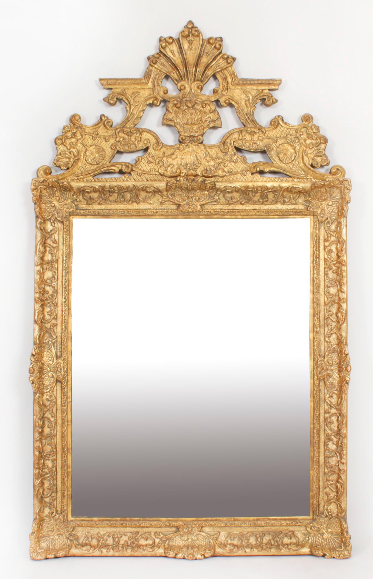 Antique Large French Giltwood Wall Mirror 18th Century - 171x101cm For Sale 10