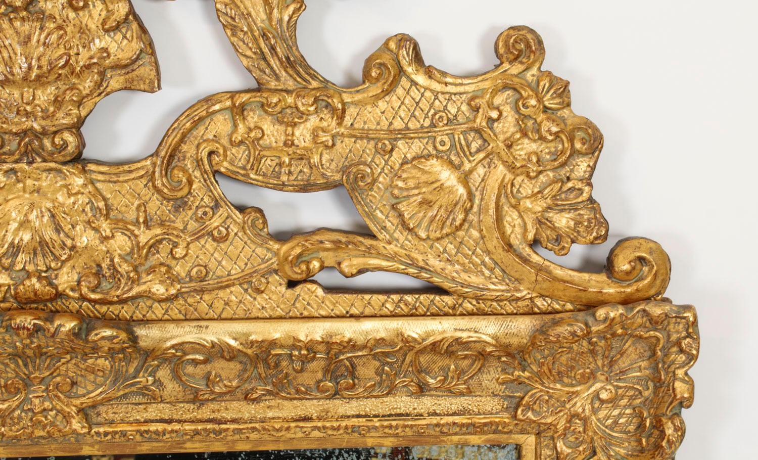 Antique Large French Giltwood Wall Mirror 18th Century - 171x101cm For Sale 2