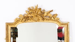 Antique Large French Louis XVI Giltwood Pier Mirror 19th Century