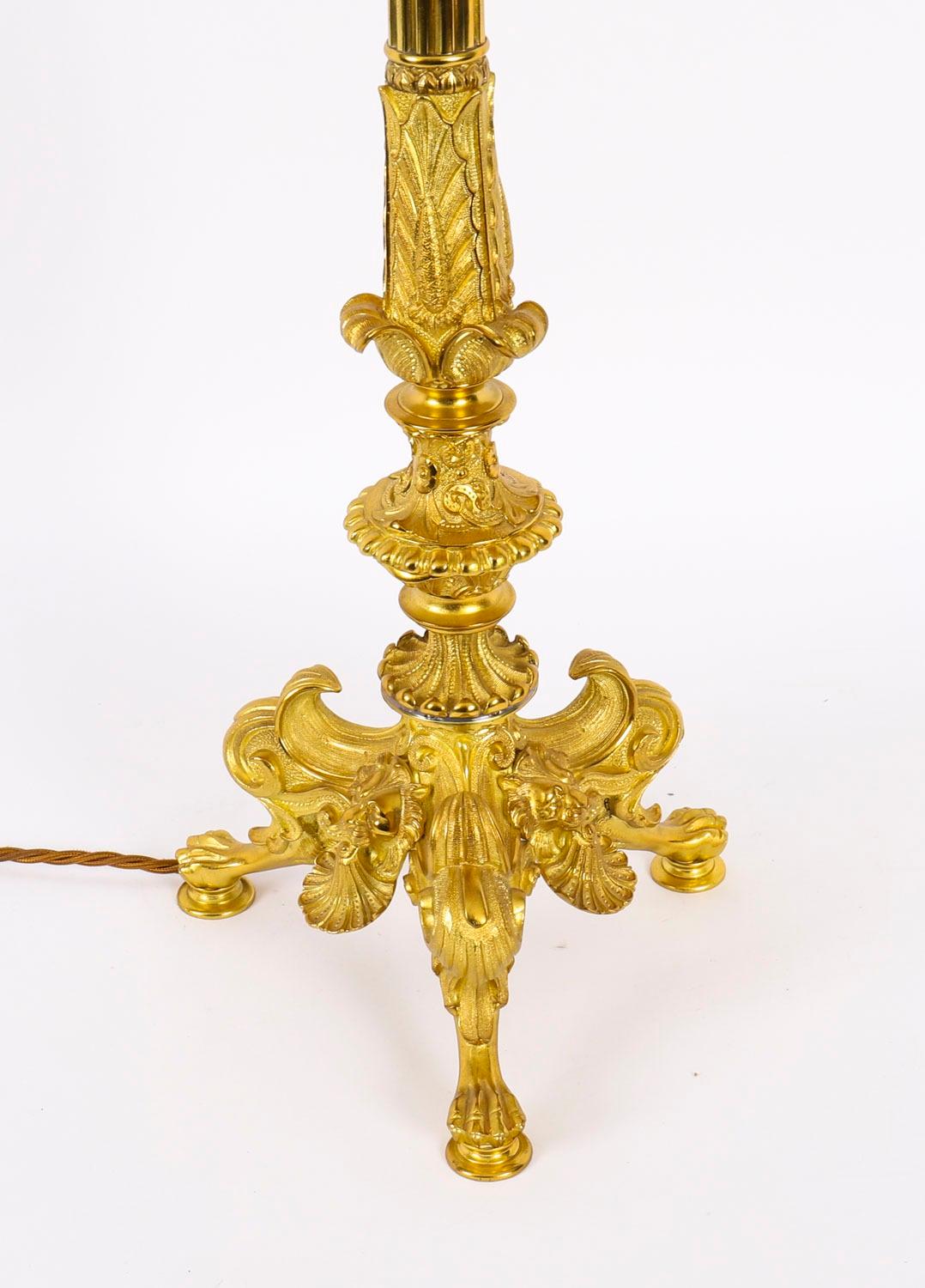 Antique Large French Ormolu Gilt Bronze Lamp c1880 19th Century en venta 5