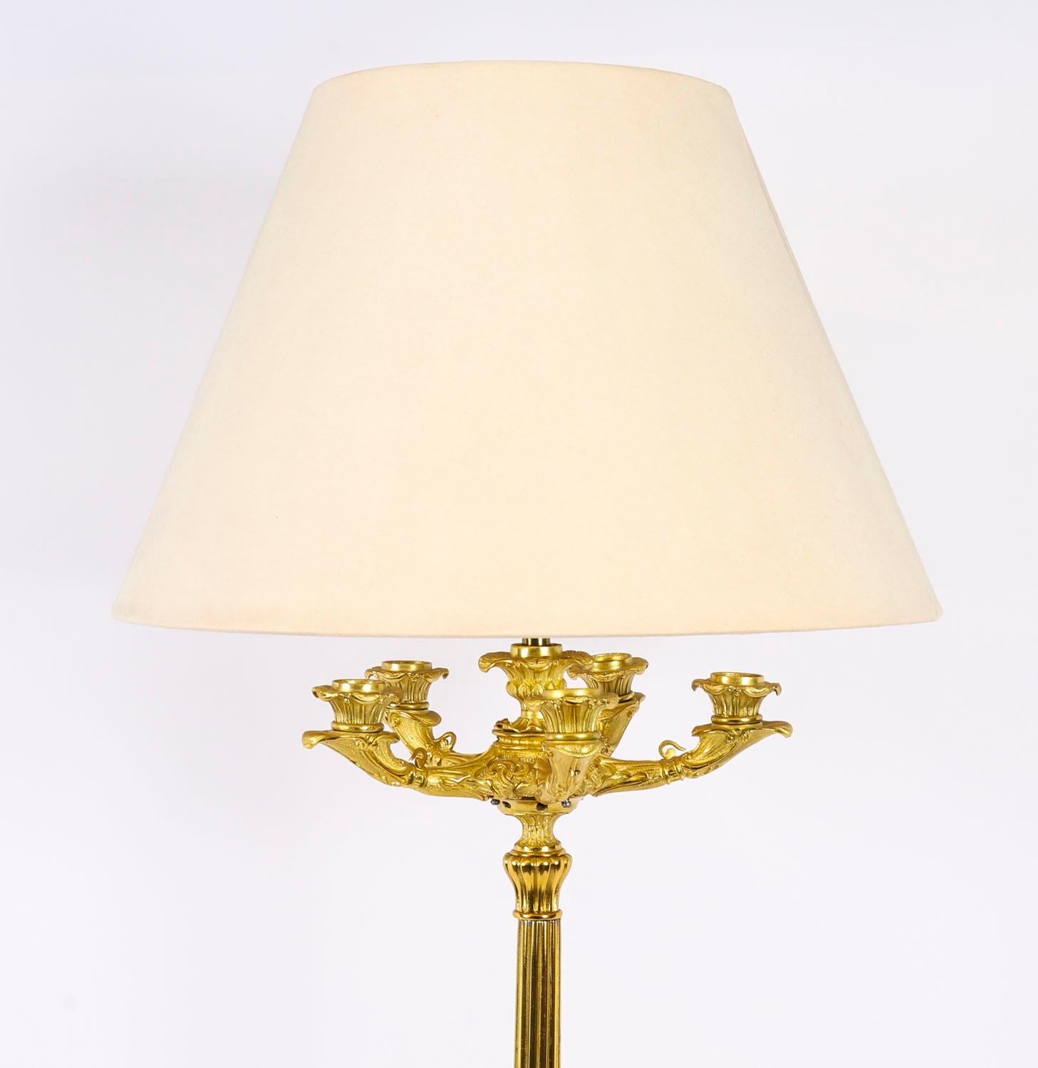 Antique Large French Ormolu Gilt Bronze Lamp c1880 19th Century en venta 8